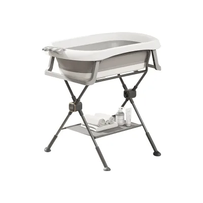 Adjustable Baby Bathtub Support Stand, Anti-Slip Stable Bath Tub Frame, Foldable Baby Bath Stand for Infant Daily Bath