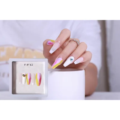 China Supplier Full Cover Plastic French Style Fingernails Acrylic Press on Unas