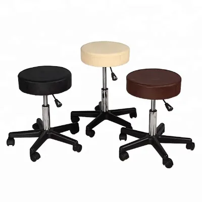 Beauty Round Seat Metal Lifting Stool Adjustable Swivel Shop Stool Garage Shop Stool with Wheel