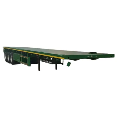 Brand New 3 Axles Flatbed Trailer with Tailored Extra Tool Box for Container Transport 40 Tons for Sale