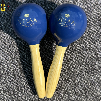 Percussion Hand Shaker Musical Instruments Church Maracas Musical Instrument Wooden Maracas With Logo Printing Wedding Maracas