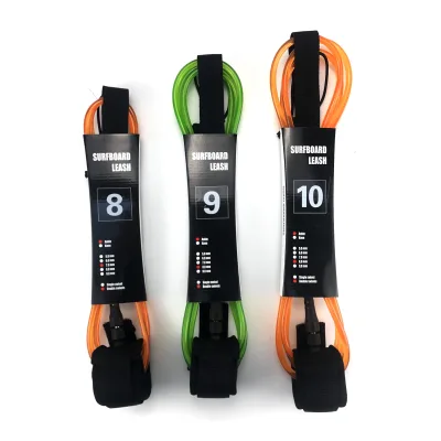 Recycled Surfboard Leash with Swivel Lock System, Prevent Cord Twisting and Improve Maneuverability