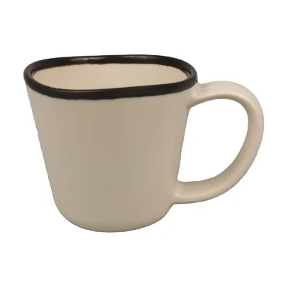 Top Ring Melamine Coffee Mugs Brightly Colored Enamel Cup Style for Home Office Party or Camping Classic Look