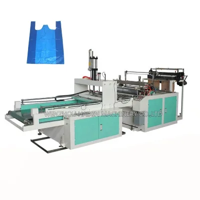 Fully Automatic Plastic PE and Biodegradable Photocell Eye System High Speed Single Line T-shirt Bag Making Machine