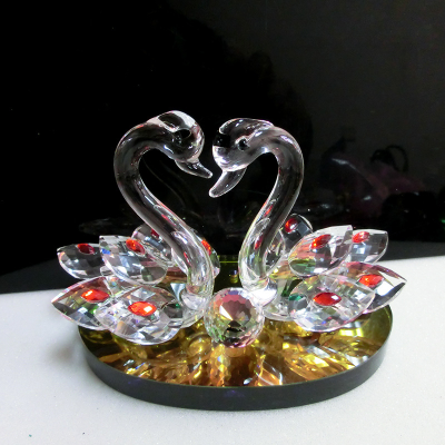 High Quality New Lovely Crystal Swan Crystal Swan Sculpture Crafts Wedding Favors Gift Crystal Swan