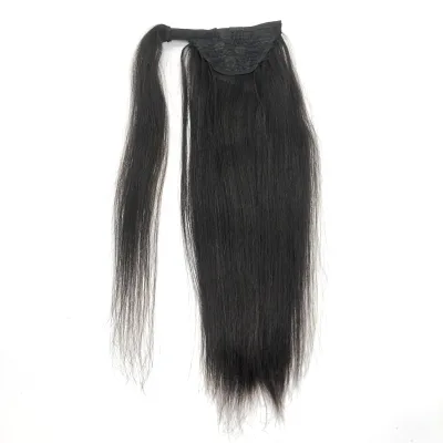 LONGFOR Hot Sale Straight Ponytail for Women #1B Chinese Human Hair Extensions Ready to Ship