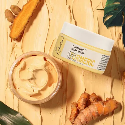 Organic Korean Skin Care Tumeric Mask Private Label Natural Face Brightening Deep Cleansing Turmeric Clay Mask