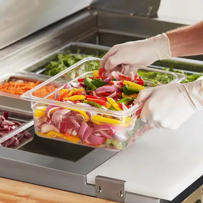 Factory Direct Sale 1/4 Size Clear Polycarbonate Plastic Food Pan-6" Deep PC GN Pan NSF/TUV Certified 8.5L Capacity