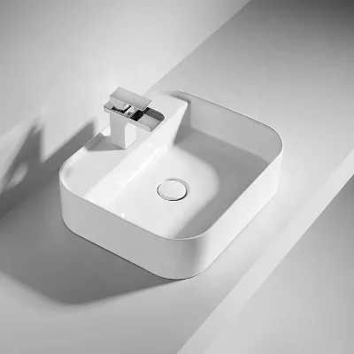 Round Conner Square Design Bathroom Sink European Standard Style Ceramic Wash Basin