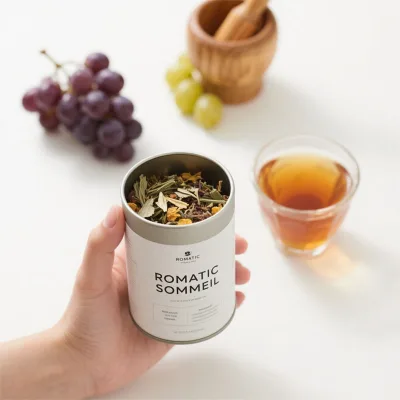 ODM/OEM Customized Biodegradable Cylinder Loose Tea Box Waterproof Food Grade Paperboard Packaging for Butterfly Pea Tea