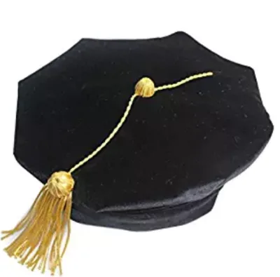 Wholesale Custom Luxury Velvet Doctoral Tam 8-Sided Polyester PhD Cap Gold Bullion Tassel Unisex School Students' Doctorate