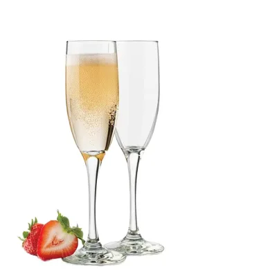 Factory Wholesale Custom Crystal Champagne Glass with Gold Rim Modern Long Stem Minimalist Flutes Luxury Custom Wine Glass