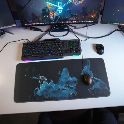 Large Custom Heat Sublimation Printed Non-Toxic Rubber Gaming Mouse Pad with Premium Stitched Edge PC Desk Mat