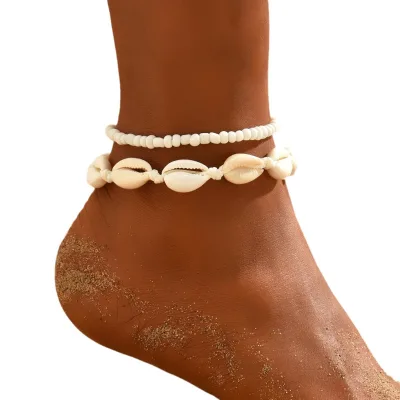 Bohemian Style Shell Anklet Beach Seaside Vacation Style Two Foot Jewelry Simple Fresh Hundred Matching