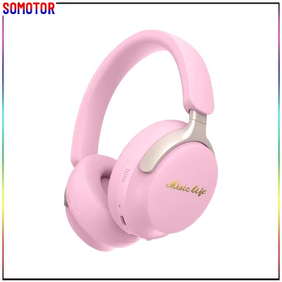 Cute Macaron Color Wireless Bluetooth Headphones Lightweight Comfort Over-Ear Headset with Stereo Bass for Daily Use