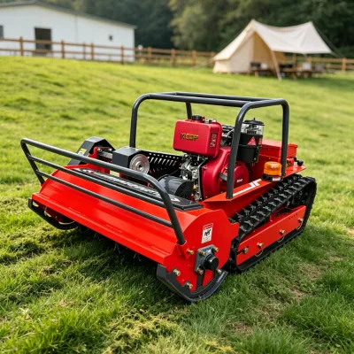 Road Green Belt Trimmer Crawler Remote Diesel Lawn Mower Grass Cutter Machinery