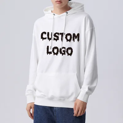 Wholesale Custom Logo Casual Autumn Print Unisex Plus Size Oversized Hooded Terry Pullover Hoodie
