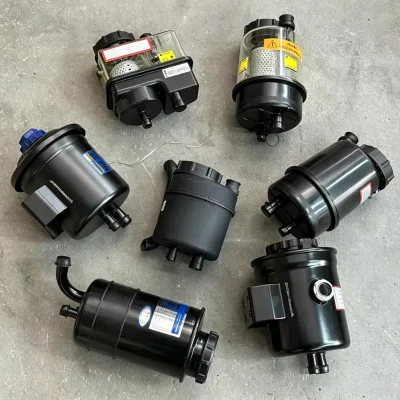 Transparent & Thickened Black Power Steering Reservoir, Filtered Anti-leak Tank for Heavy / Light Truck Construction Machinery