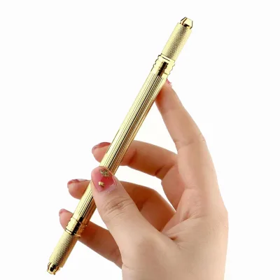 BerLin New Two Heads Gold Manual Tattoo Pen Microblading Eyebrow Pen