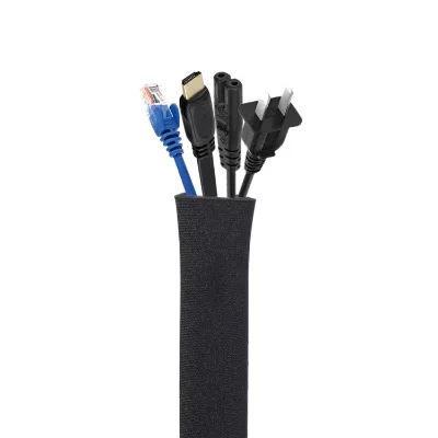 Durable Custom Color Desktop Cable Management Sleeve With Good Quality Use Hook Loop