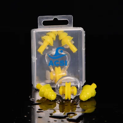 Nose Clip and Earplug for Swimming, Diving, Snorkeling Including Plastic Storage Box