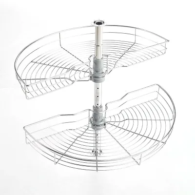 Dimetal Kitchen 180 Degree Circle Revolving Storage Pull Out Kitchen Cabinet Steel Corner Wire Storage Pull Out Baskets