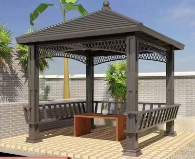 Outdoor Garden Aluminum Alloy Pavilion Garden Corridor Landscape Villa New Chinese Style Pavilion