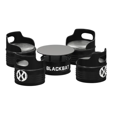Industrial-Style Bar Furniture Set Metal Deck Oil Drum Table Chair Combination for Milk Tea Shops Coffee Bars Fitness Gyms Iron