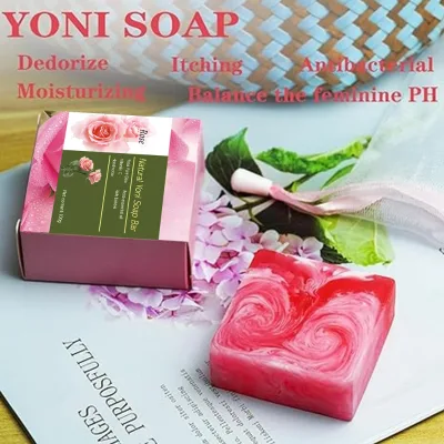 Wholesale Natural Female Germicidal Private Part Yoni Soap Daily Care Cleaning Feminine Hygiene Rose Yoni Wash Vaginal Bar Soap
