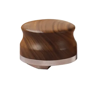 Walnut Wood Powder Doser Solid Stainless Steel Wood Tamper Adjustable 51/53/58mm Espresso Tamper Compactor