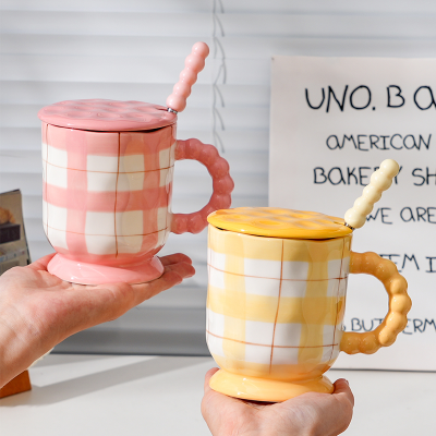 360ml Hand-painted Coffee Milk Ceramic Mug Cup Girl Office Drinking Ceramic Mugs