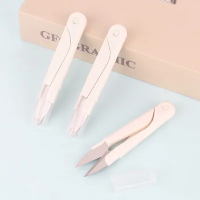 Sewing Scissors Embroidery Cross-Stitch Portable Scissors Cutter Outdoor Cutting Tool, U Shape Scissor Snip Trimming Nipper
