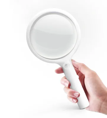 Wufan Smart Rechargeable Magnifying Glass, Large Lens LED Magnifier for Daily Reading & Hobby Work