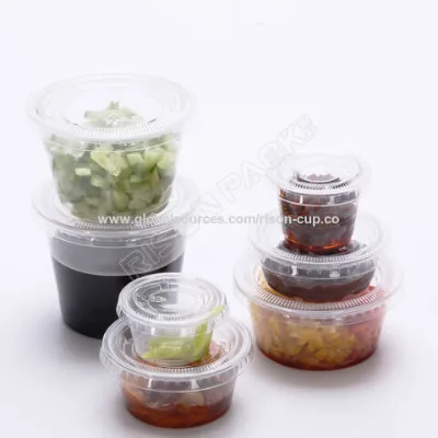 Take Out Plastic Cup Disposable Clear Plastic Sauce Cups Portion PP Souffle Cup with lid PP small cup with lid leakage proof