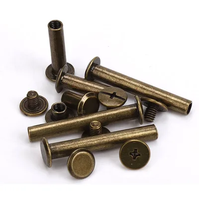 Custom Color Metal Nut Screws with Round Flat Head Chicago Bolt Studs and Rivets Screw Back Spots Metric Measurement System