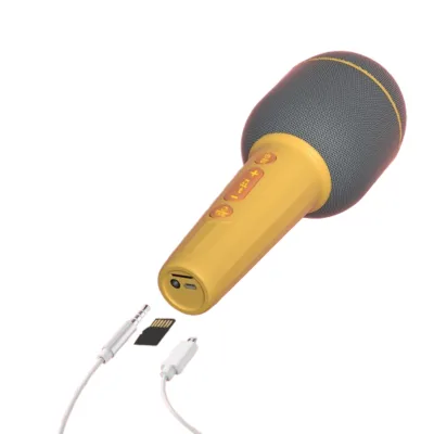 Dual Speakers 360 Degree Surround Sound Kids' USB Wireless Karaoke Microphone Type C Handheld Mic with 360 Degree Surround Sound
