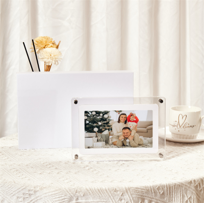 5 Inches IPS Acrylic Digital Photo Video Frame Back Stand Charger Plug 8GB Larger Capacity Memory Plays Avi MP4 Videos MP3 Audio