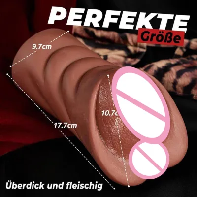Adult Sex Toys Men 2 in 1 Soft Realistic Vaginal Anal TPE Dual Channel Male Masturbation Cup