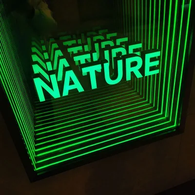 Led 3D Mirror Night Light Abyss Infinity Mirror Tunnel Lamp Abyssal Magic Acrylic Glass Art