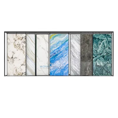 Hot-Sale Stone Porcelain Quartz Display Sliding Adjustable Tile Panel Display Rack for Exhibition