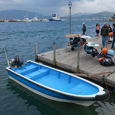 Open-top Fishing Boat Roof Tarpaulin Self-draining Boat Sea Fishing Boat Popular Use in Rainwater Areas Africa Water Playground
