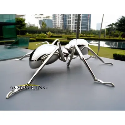Real Size High Quality Design Lifelike Ant Animal Statue Stainless Steel Ant Sculpture
