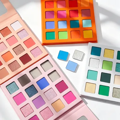 22mm Square Pan 16 Shade Eye Makeup Tray Smooth Easy Blending Powder Long Lasting Waterproof Daily Party Eyeshadow