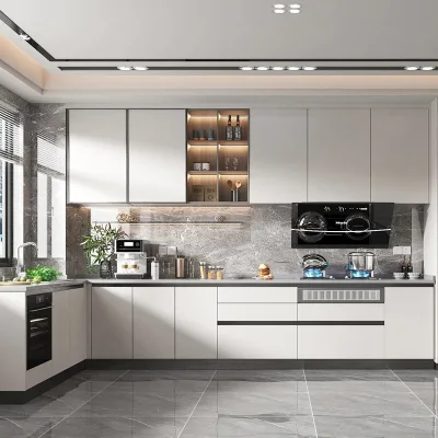 Custom Overall Kitchen Cabinet MDF Particle Board Modern Made High Quality Wood Panel for Apartment Project
