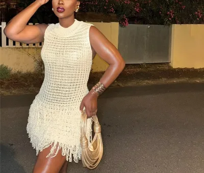 Cozy Breathable Knitted Mini Dress for Women