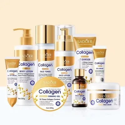 Own brand collagen cleanser repair skin care set beauty organic toner lotion skin care set