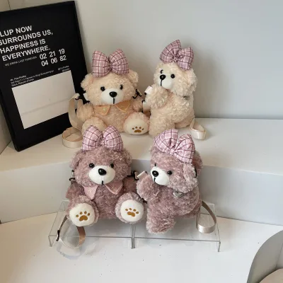 Wholesale Cute Little Bear Plush Toy Backpack As a Birthday Gift