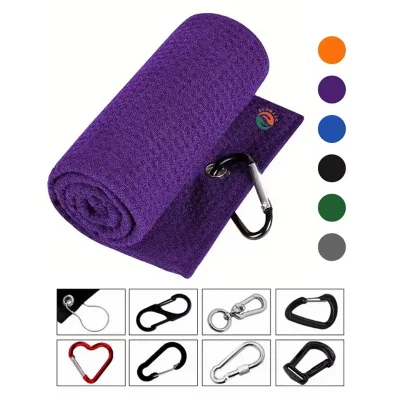 XP Trending Solid Color Super Soft Microfiber Custom Logo Printing Grommet Golf Towel Eco-Friendly Blank Sublimation Golf Towel