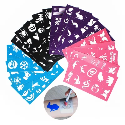 Wholesale Custom Special Unique Shape Temporary Face Paint Stencils Tattoo Sticker