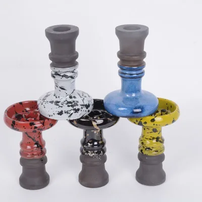Hot Sell Hookah Ceramic Pot Factory Spot Small Single-Hole Ceramic Shisha Bowl Cream Bowl